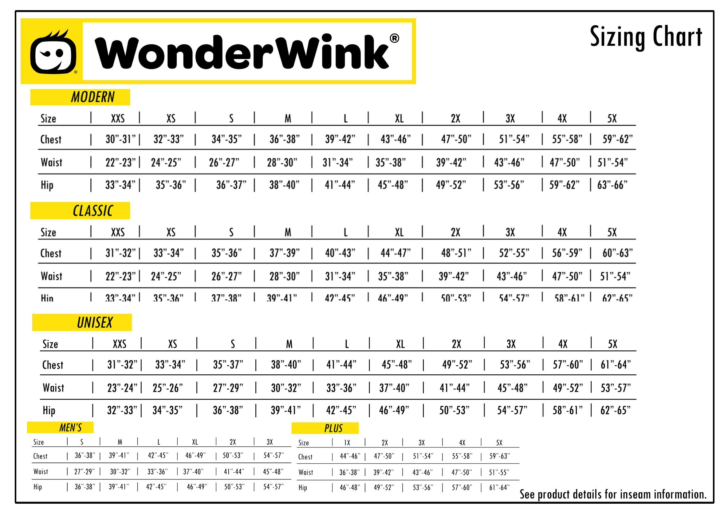 Wonderflex Scrubs Size Chart Ponasa